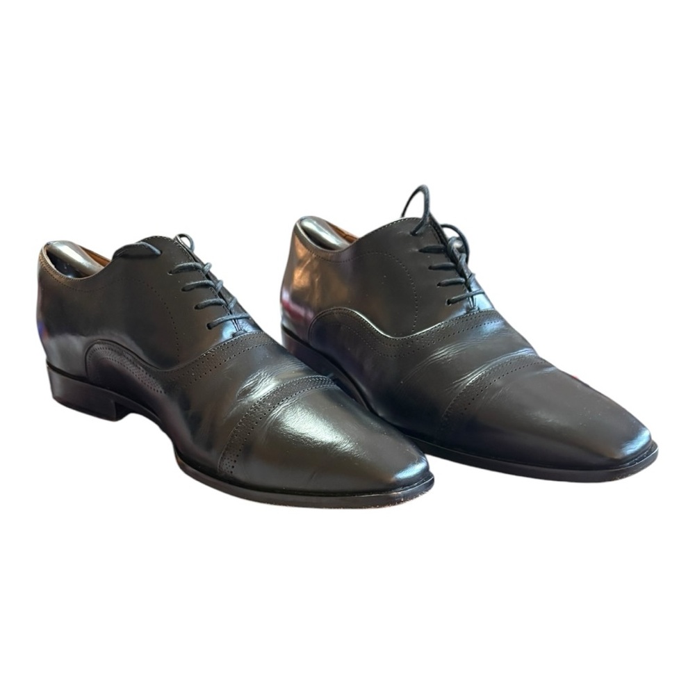 Flag Ltd black leather cap-toe Oxford dress shoes.
 Men's Dress Shoes - Picture 6 of 10